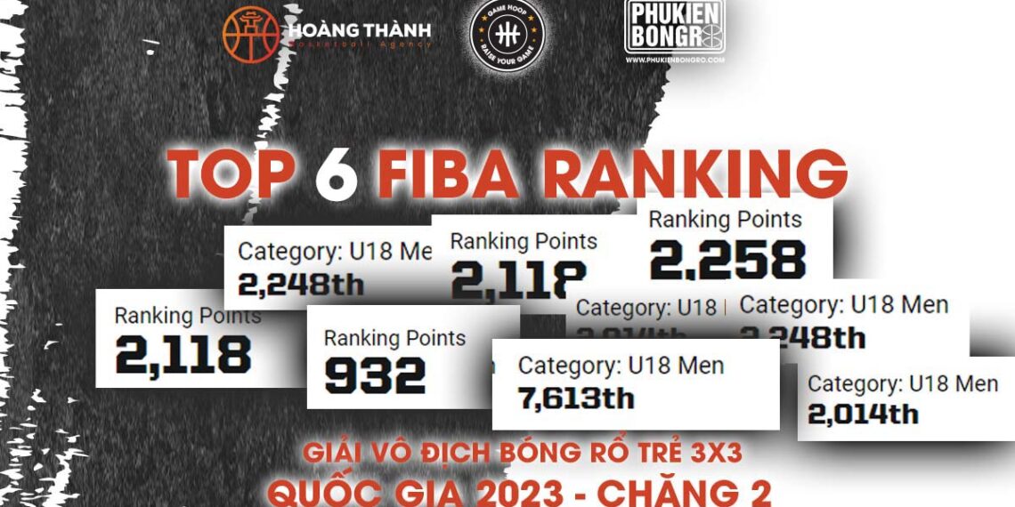 TOP 6 CẦU THỦ CÓ CHỈ SỐ RANKING CAO NHẤT GIẢI ĐẤU 3X3 TRẺ TOÀN QUỐC 2023 – LỨA TUỔI U18